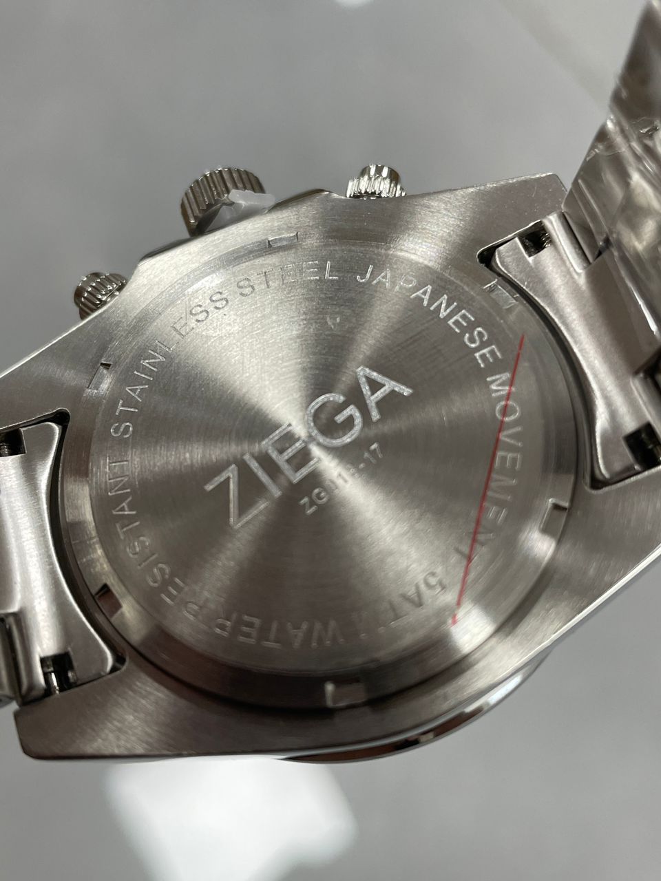 Mens chronograph watch with a black dial